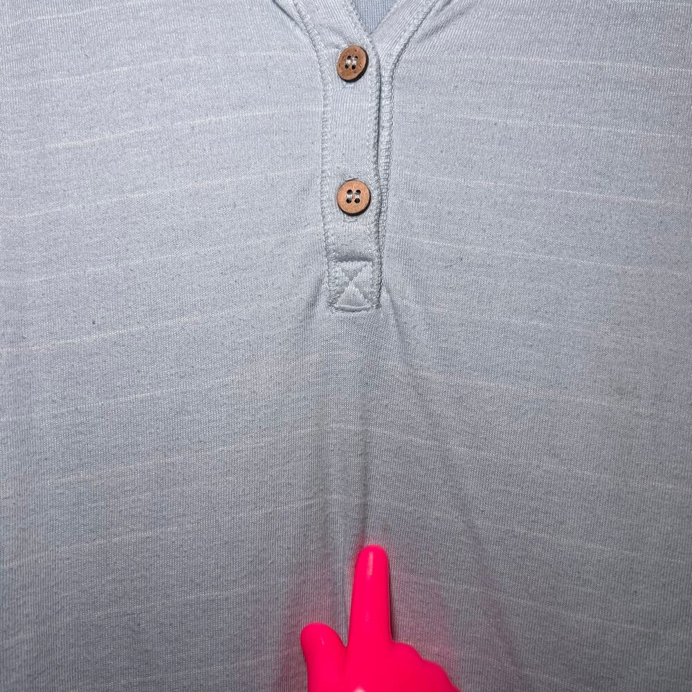 Marine Layer Shirt Womens Size M Light Blue Striped Long Sleeve Henley Lounge - Picture 13 of 16